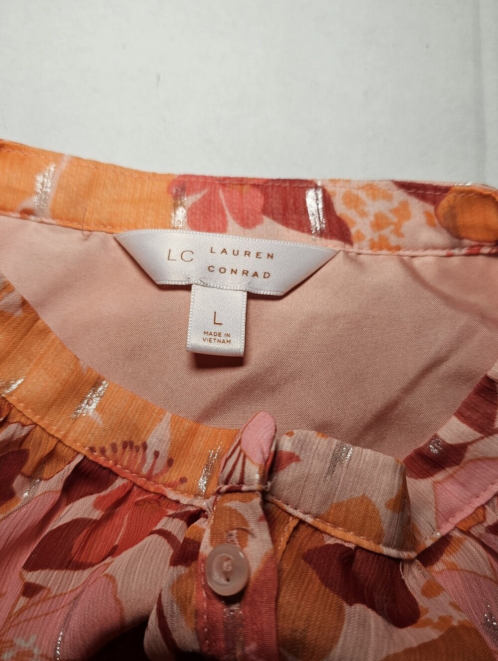 Lauren Conrad Cottagecore Dress Size Large Romantic Chiffon Ruffle - Picture 5 of 9